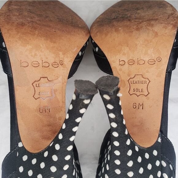 Vintage Bebe polka dot stiletto heels - Picture 8 of 10